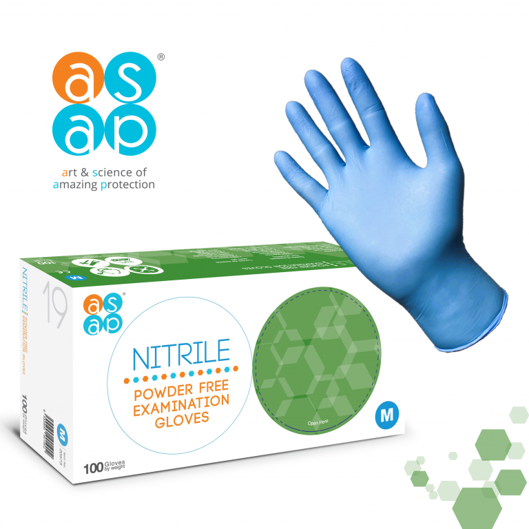 Picture of ASAP Nitrile Powder Free Gloves Blue Medium